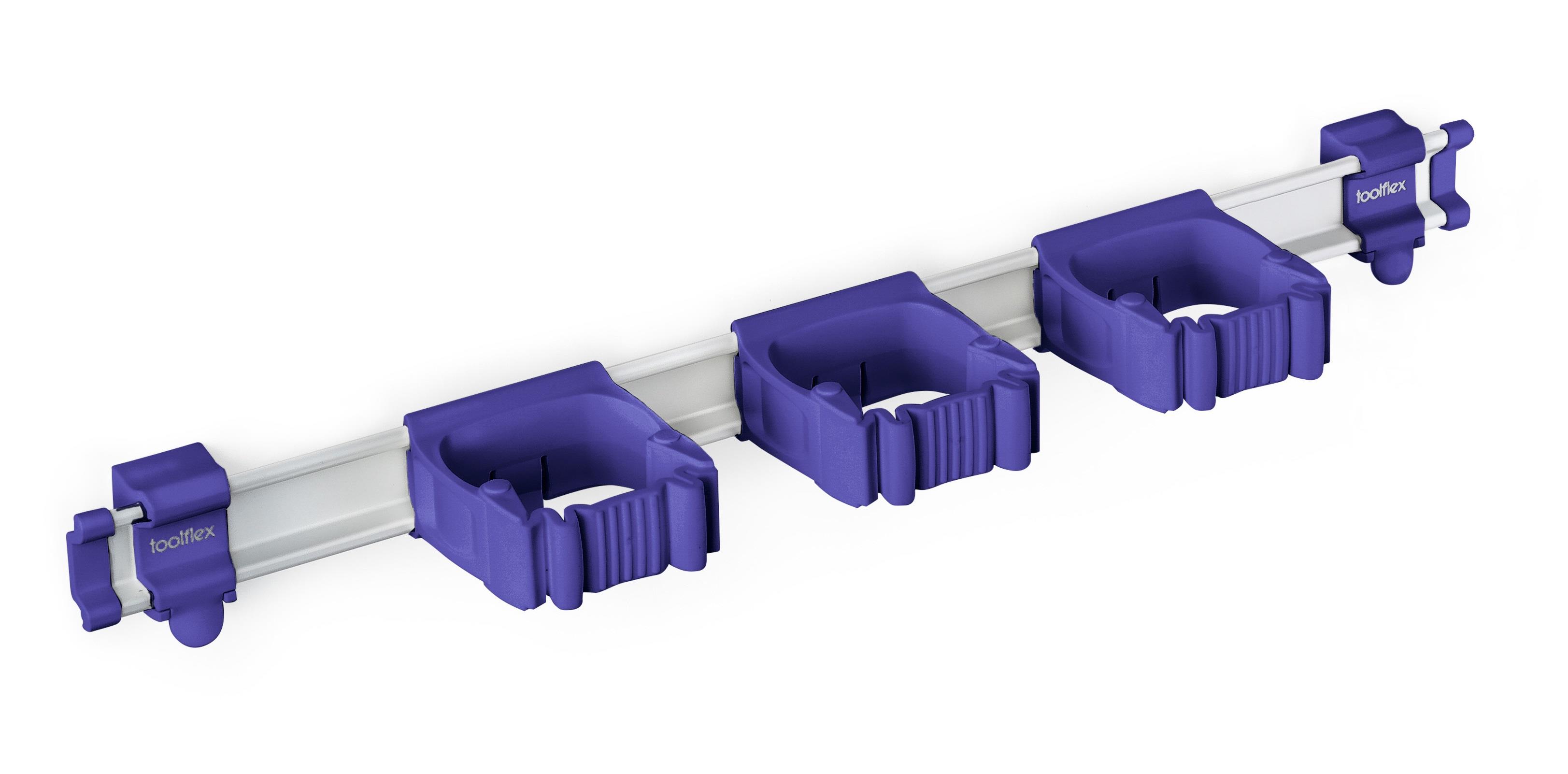 Toolflex One Aluminiumschiene 54 cm mit 3 Haltern Ø 15-35 mm in violett
