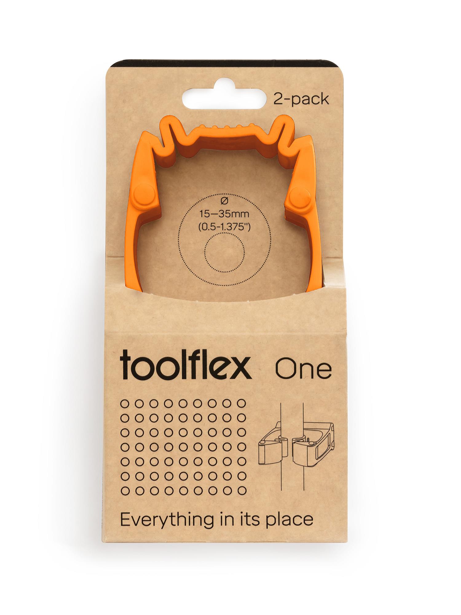 Toolflex One Halter 15-35 mm in orange im 2er-Pack inkl. Toolflex One Adapter in schwarz