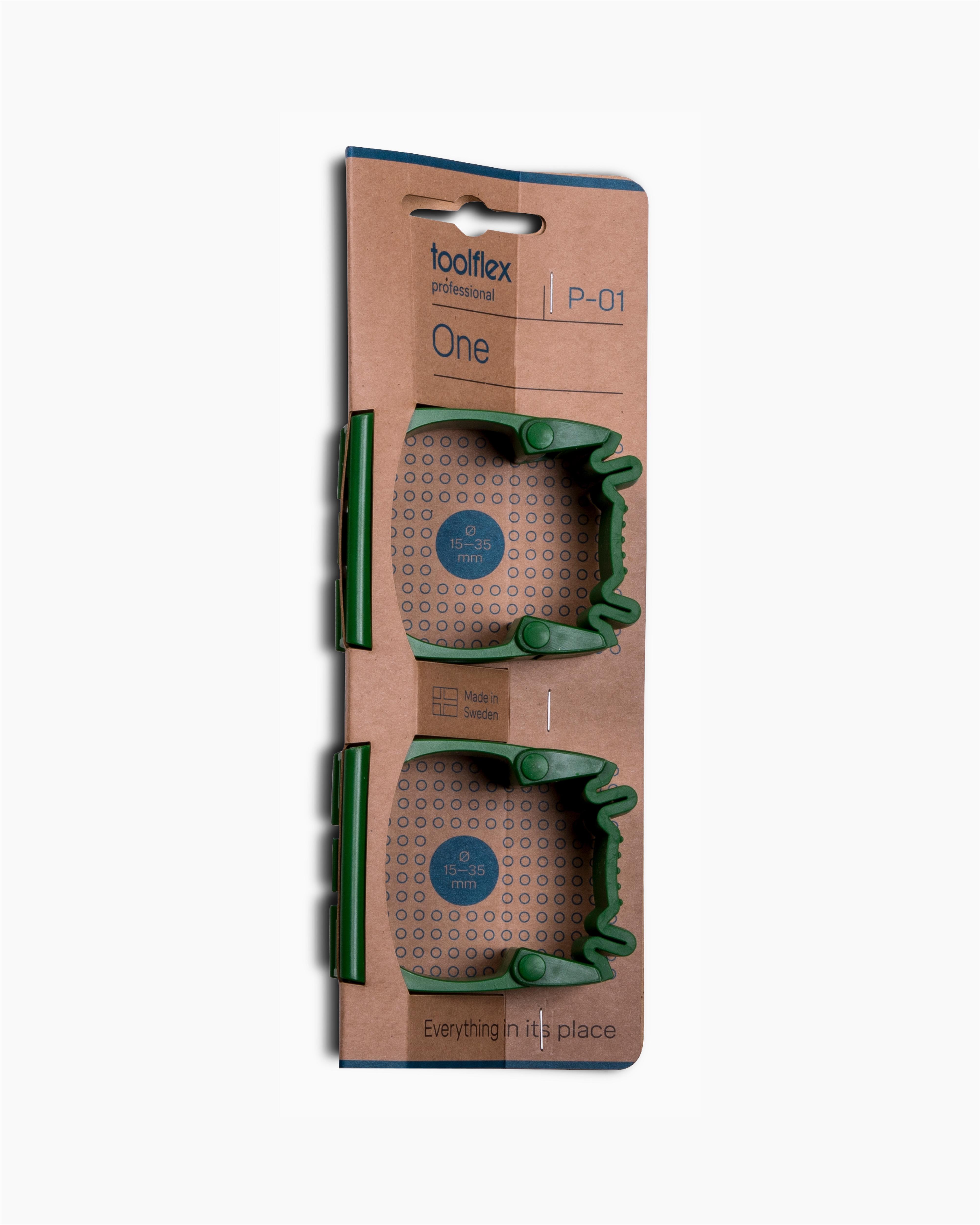 Toolflex One Halter 15-35 mm in grün für Aluminiumschiene im 2er-Pack