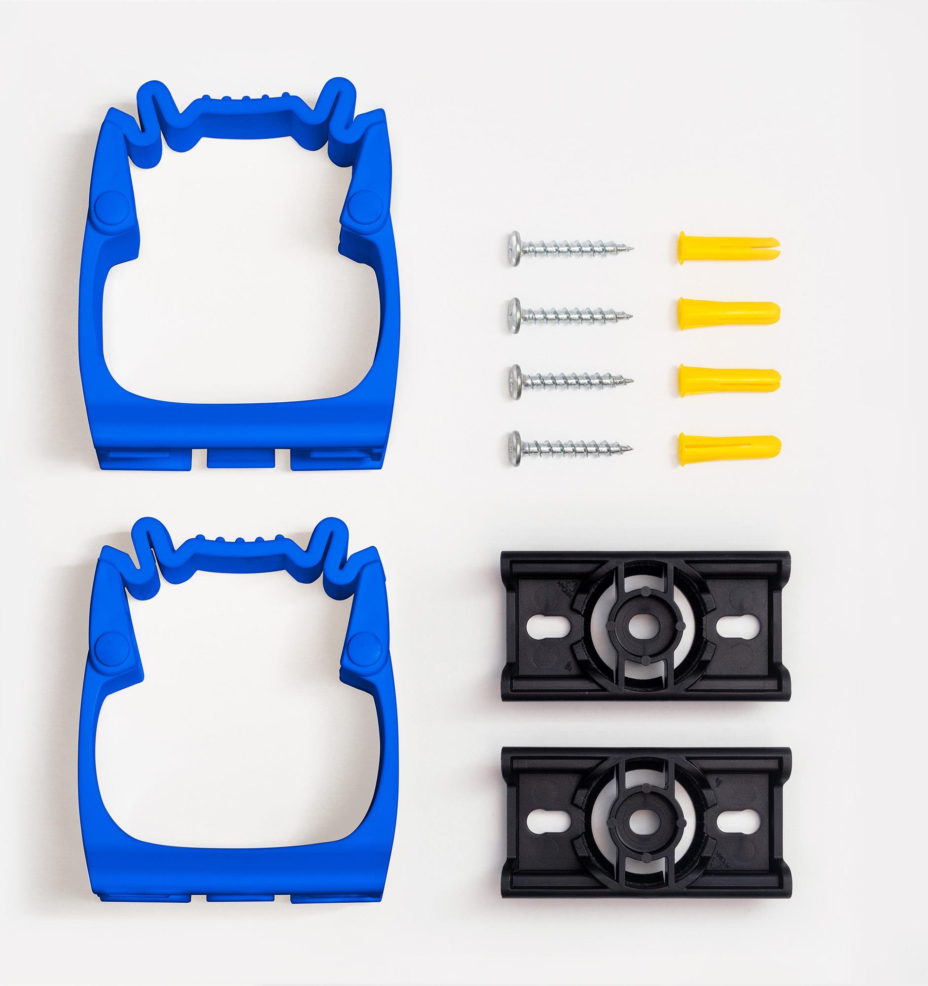 Toolflex One Halter 15-35 mm in blau im 2er-Pack inkl. Toolflex One Adapter in schwarz