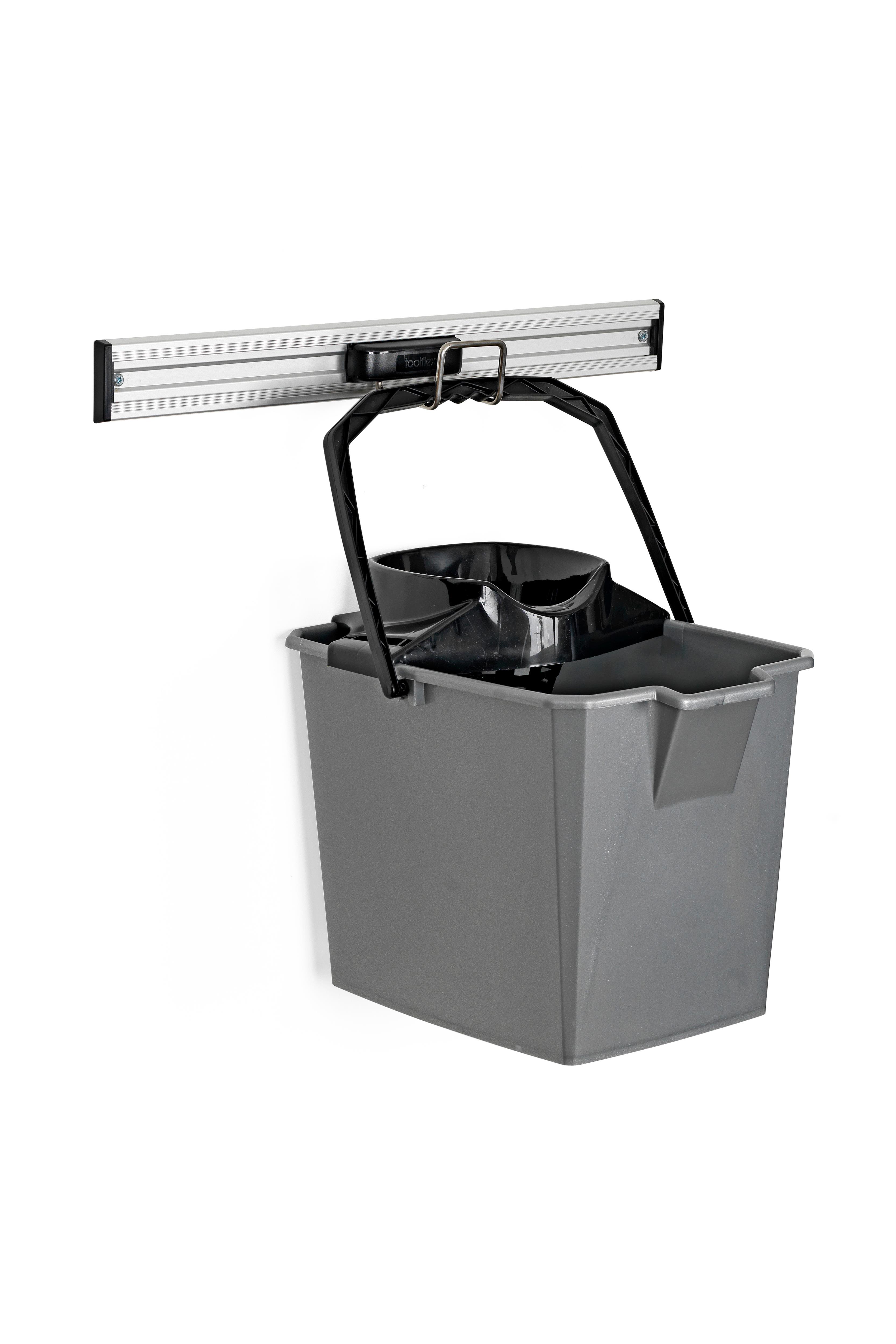 Toolflex Alu-Schiene 50 cm mit gelben Endstücken, bestückt mit 3 gelben Halterungen 25-35 mm