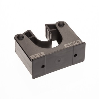 Toolflex Halterungen 30-40 mm für Alu-Schiene in schwarz mit schwarzen Pins im 2er-Pack