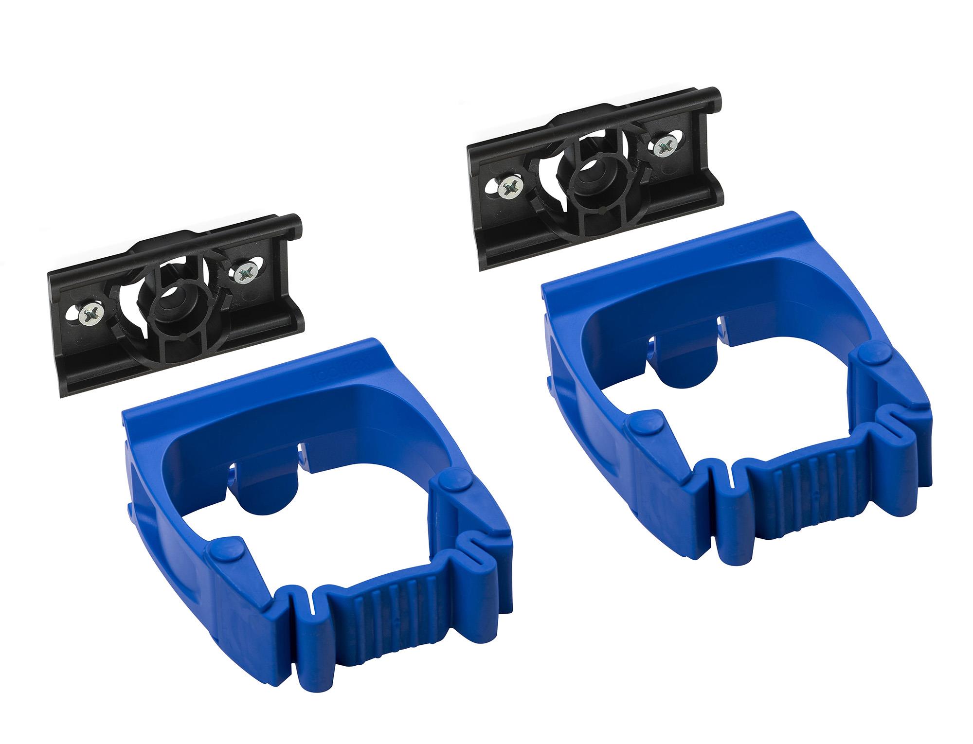 Toolflex One Halter 15-35 mm in blau im 2er-Pack inkl. Toolflex One Adapter in schwarz
