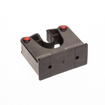 Toolflex Halterung 20-30 mm für Alu-Schiene in schwarz mit roten Pins im 2er-Pack