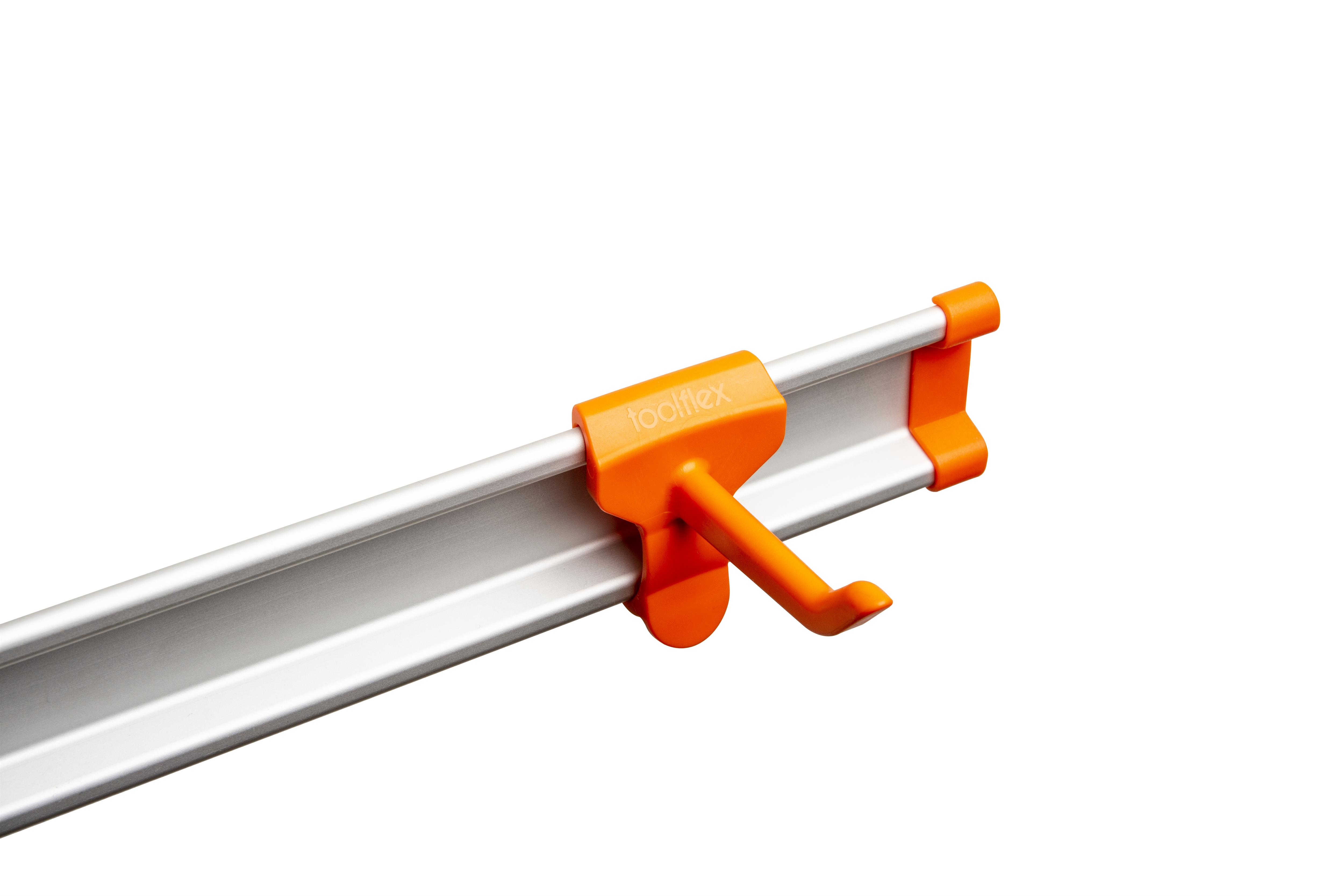 Toolflex One Haken in orange für Aluminiumschiene im 3er-Pack