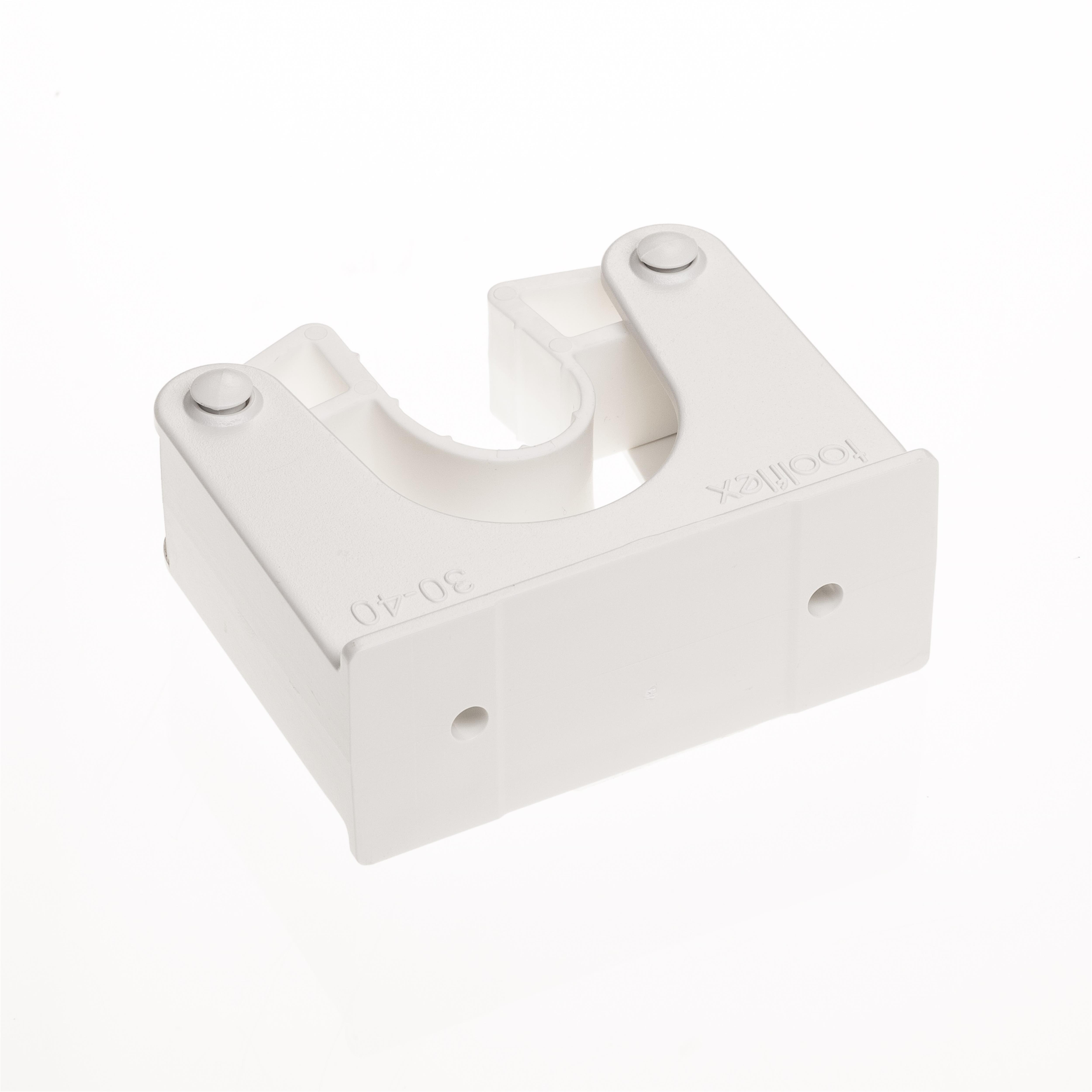 Toolflex Halterung 30-40 mm für Alu-Schiene einfarbig weiß