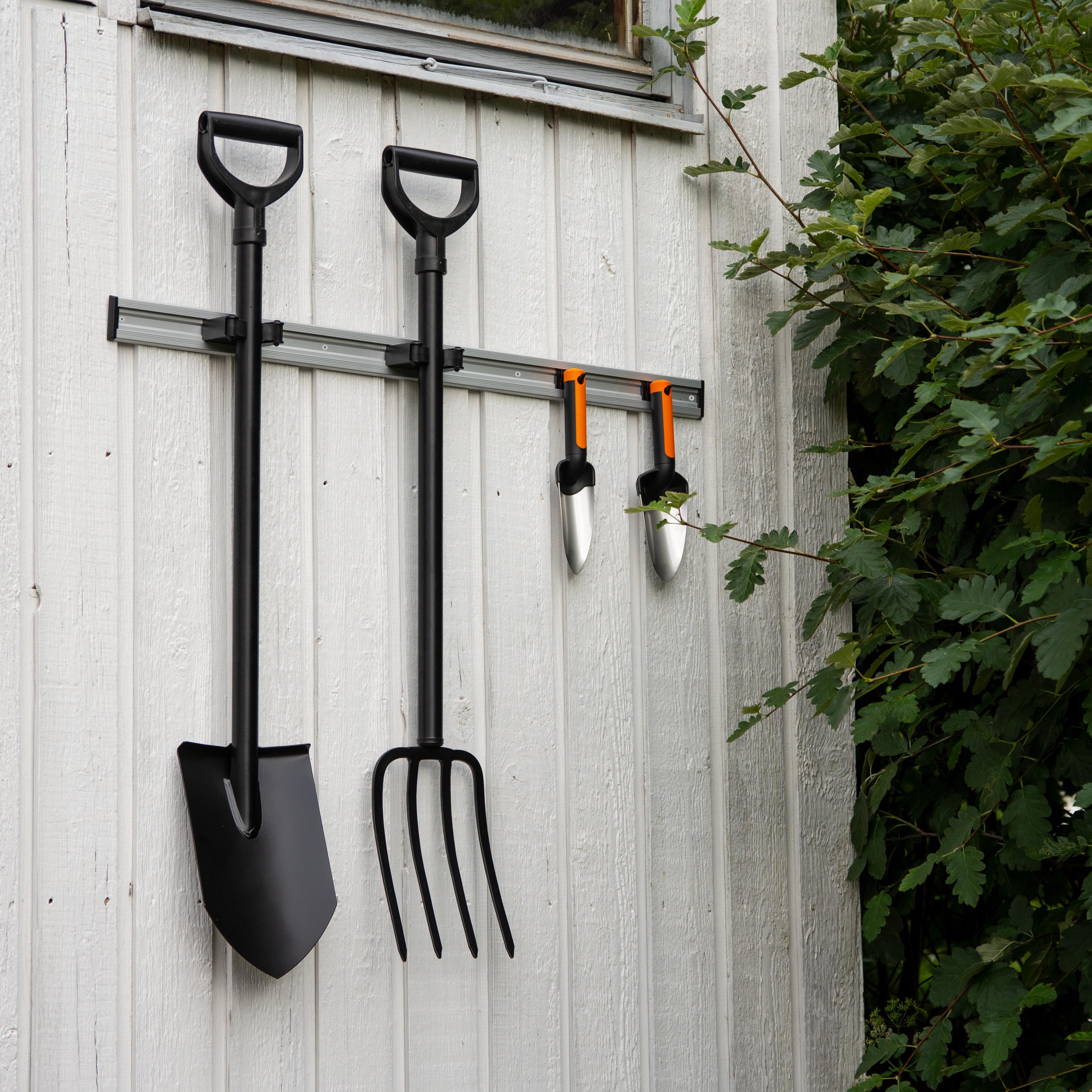 Toolflex Alu-Schiene 50 cm mit blauen Endstücken, bestückt mit 3 blauen Haltern (2 x 20-30 mm, 1 x 30-40 mm)