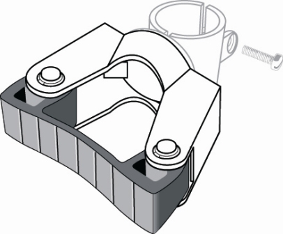 Toolflex Halterung 25-35 mm für Rohrbefestigung oder Einzelmontage in schwarz