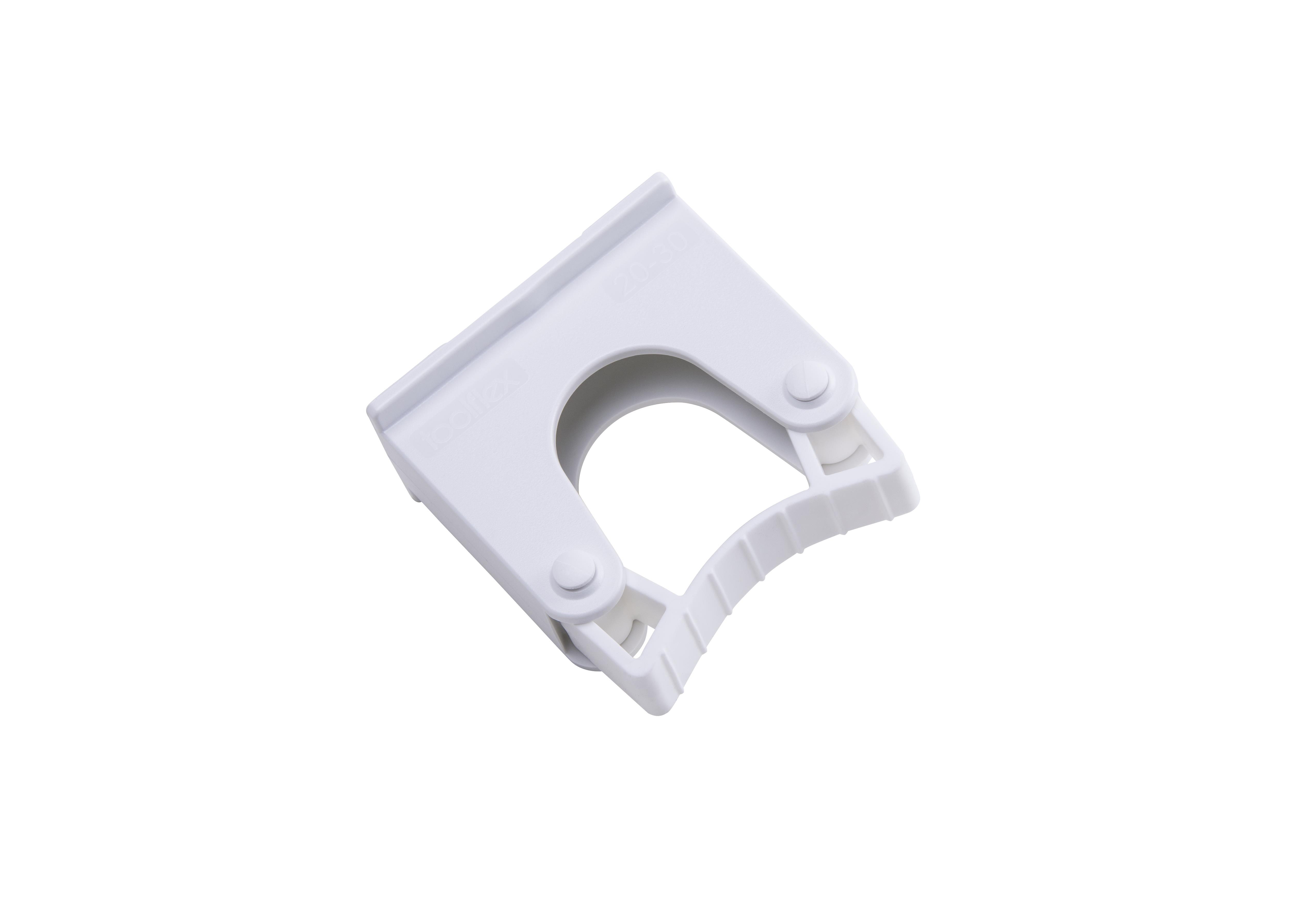 Toolflex Halterung 20-30 mm für Alu-Schiene einfarbig weiß