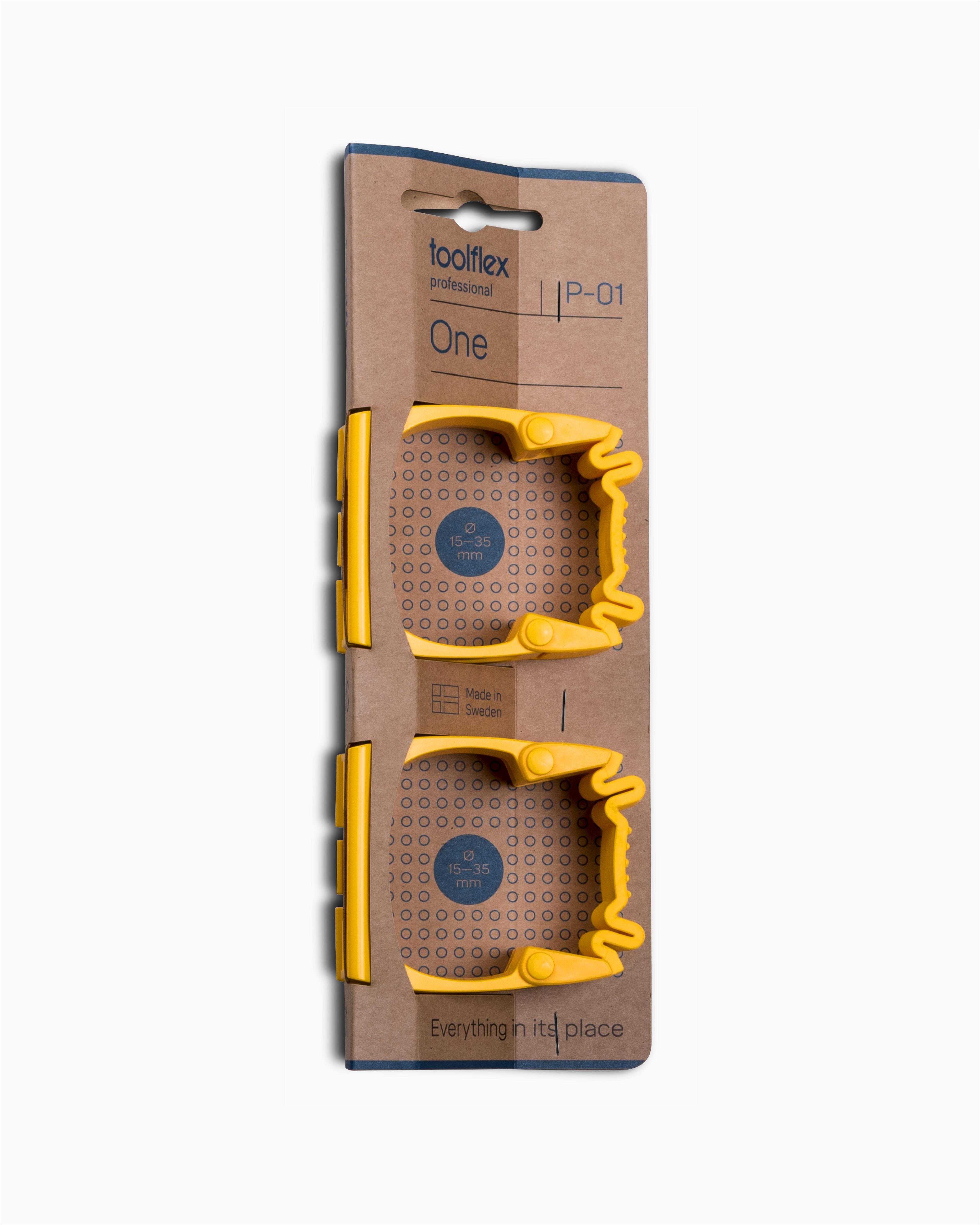 Toolflex One Halter 15-35 mm in gelb für Aluminiumschiene im 2er-Pack
