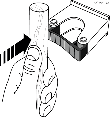 Toolflex Alu-Schiene 50 cm mit roten Endstücken, bestückt mit 3 roten Haltern (2 x 20-30 mm, 1 x 30-40 mm)