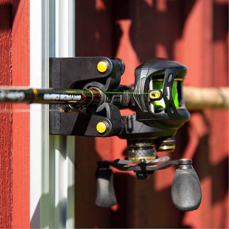 Toolflex Halterung 15-20 mm für Alu-Schiene in schwarz mit gelben Pins im 2er-Pack