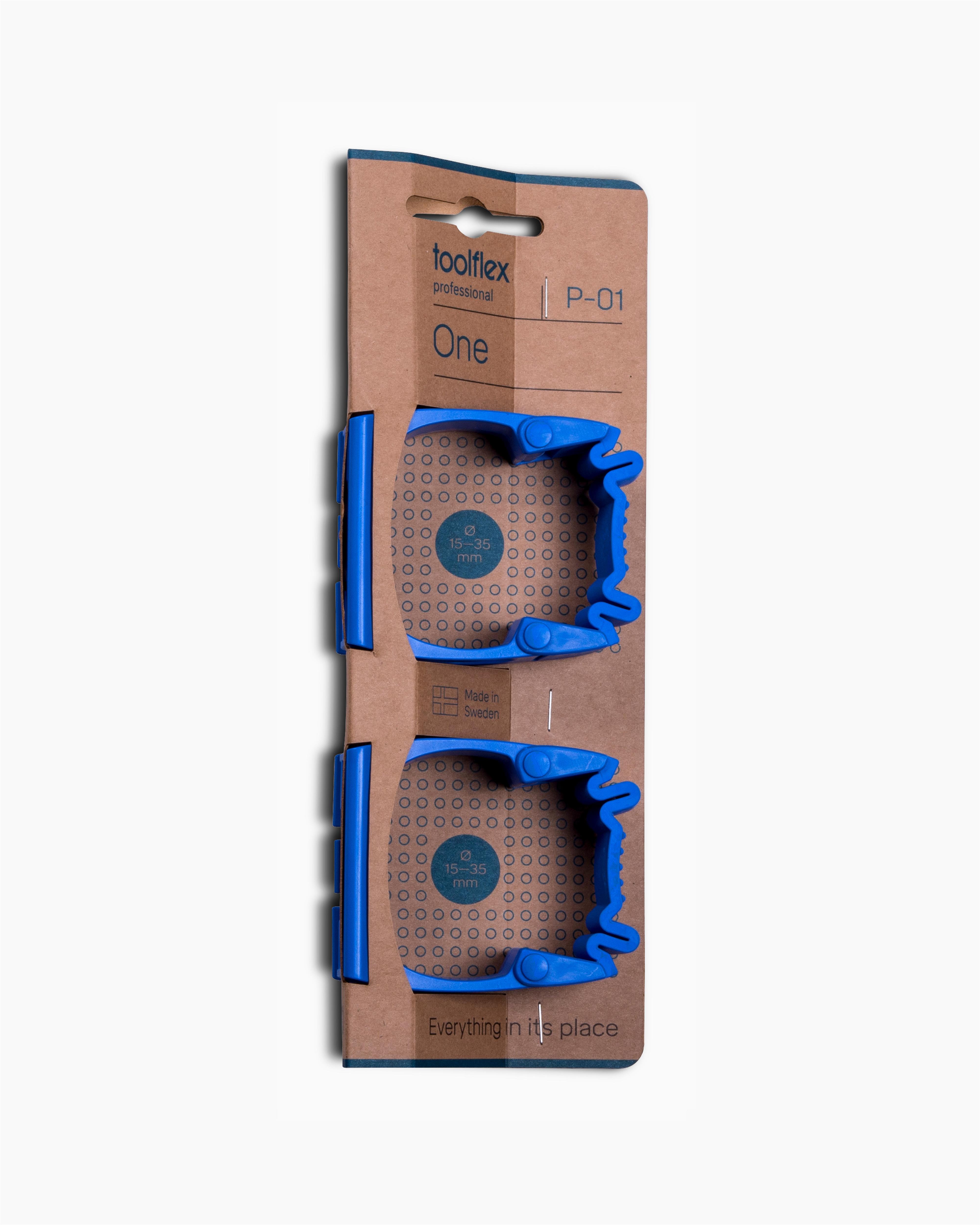 Toolflex One Halter 15-35 mm in blau für Aluminiumschiene im 2er-Pack