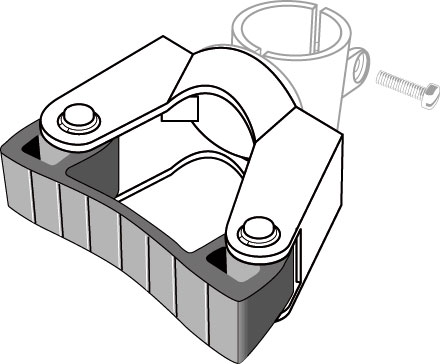 Toolflex Halterung 20-30 mm für Rohrbefestigung in schwarz
