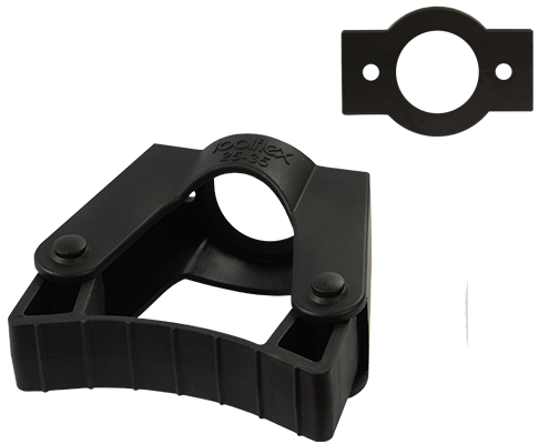 Toolflex Halterung 25-35 mm für Rohrbefestigung oder Einzelmontage in schwarz