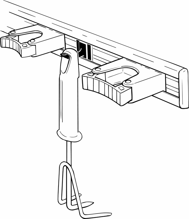 Toolflex Kunststoffhaken für Alu-Schiene in rot